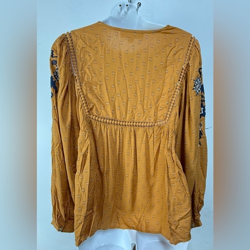 Embroidered Mustard Blouse - Picture 4 of 7